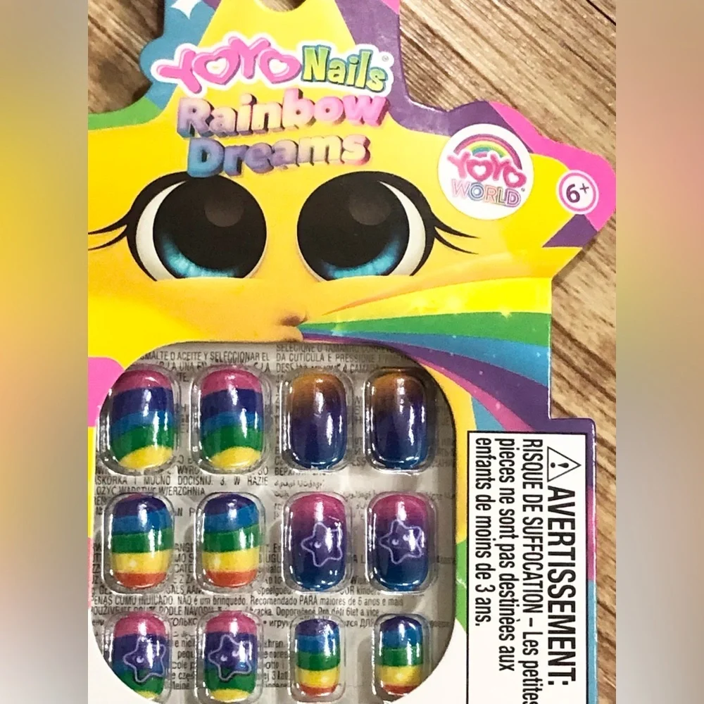 2pack Rainbow dreams little girl press on‎ nail extensions new